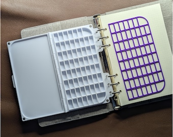 Paleta de acuarela A5: 62 compartimentos, cierre magnético, para viajes, plein air, plantilla de muestra