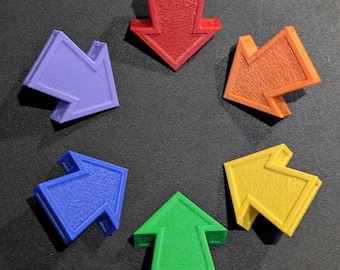 Paquete de 6 imanes de flecha resistentes, 20 colores + decoración impresa en 3D "Azul Pátina"