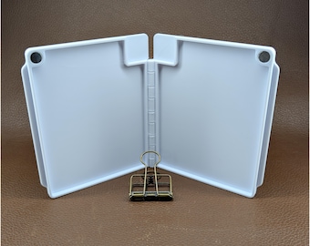 Platos grandes plegables para mezclar pintura con clip: cierre magnético, ideales para viajes y para pintar al aire libre.