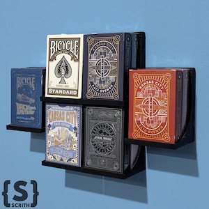 Présentoir mural pour cartes à jouer « double deck » - extensible, emboîtable, modulaire, pour bandes de commande ou vis