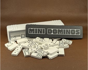 Mini juego de dominó doble 9 con caja de viaje personalizada / Impresión 3D