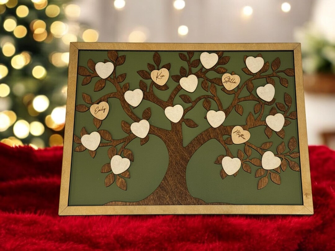 Family Tree Wall Art Sign | Personalized Wooden Names Sign | Custom ...