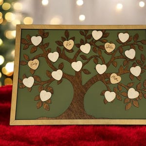 Stamboom kunst aan de muur | Gepersonaliseerde houten naambord | Aangepast kerstcadeau