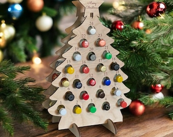 Mini Liquor Bottle Advent Calendar: Birch Wood Christmas Tree (16")