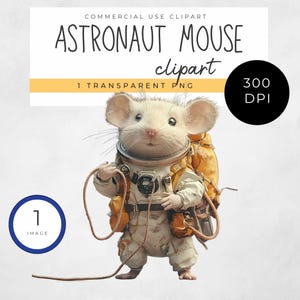 CLIPART Astronaut Mouse 300 DPI trasparente PNG 4k Space Mouse