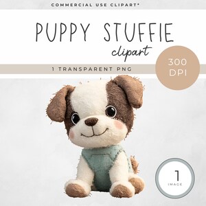 CLIPART peluche chiot doudou bébé chien fête d'enfant faune 4k PNG chiot peluche doudou