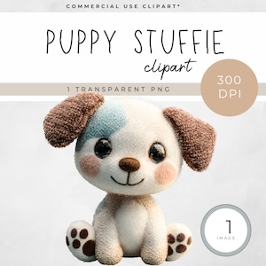 CLIPART peluche chiot doudou bébé chien fête d'enfant faune 4k PNG chiot peluche doudou