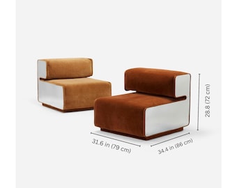 Handmade Modern Sculptural Accent Chair, Curved Lounge Armchair, Contemporary Upholstered Statement Furniture
