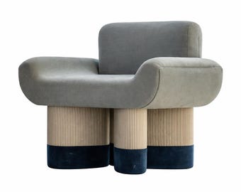 Handmade Sculptural Bouclé Accent Chair, Modern Lounge Seating, Contemporary Statement Furniture