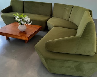 Modern Modular Sofa, Curved Sectional Couch, Contemporary Velvet Sofa, Organic Shape Sectional, Luxury Living Room Seating