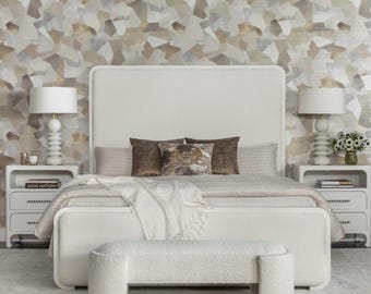 Curved Boucle Upholstered Bench, Modern Minimalist Accent Seating, Sculptural Ottoman