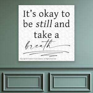 Square Typographic Wall Art | Uplifting Motivational Artwork | Mental Health Poster | Therapy Office Decor | Relaxing Yoga Studio Print