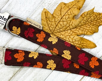 Maple Leaves of Fall- Burgundy-Gold-Green-Beige-Copper Colors - Personalized Dog Collar- Fall Dog Collars