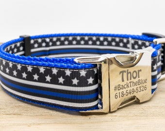 thin blue line cat collar