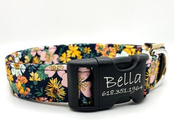Floral Dog Collar: Handmade, Colorful Girl Canine Pet Fashion