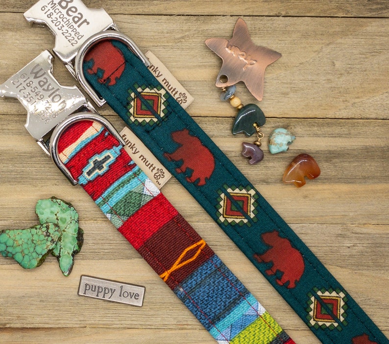 Native Spirit Dog Collar Southwest Style Dog Collar Tribal Etsy