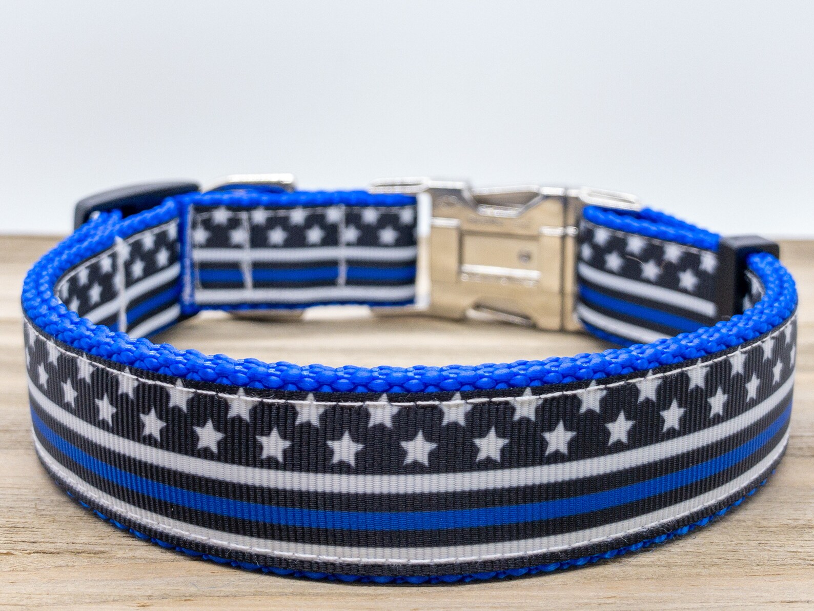 K9 Police Dog Collar with Thin Blue Line BackTheBlue Dog Etsy