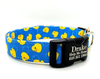Rubber Ducky Dog Collar: Novelty Easter Duck Collar, Handmade USA, Personalized