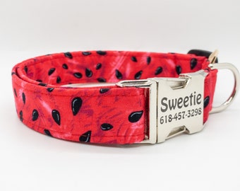 Watermelon Sugar Dog Collar - Sweet Summer Collar for Small Medium Large or Extra Large Dog Breeds - Personalization Available