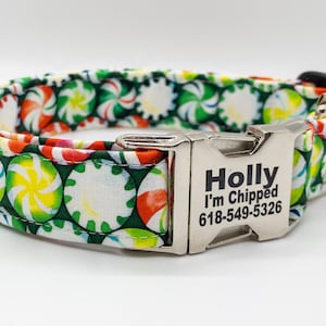 Collar navideño de menta para perro: collar navideño para perro, personalización opcional
