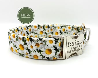 White Daisy Flowers Pet Collar: Four-Legged Fashion, Flower Collar, Handmade