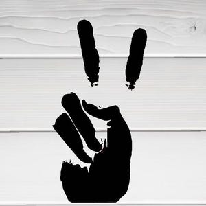 Peace Sign Hand Vinyl Decal – Stylish Customizable Design for Cars, Laptops, & Walls