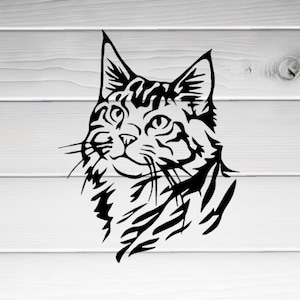 D6 Large Cat Vinyl Decal – Elegant & Bold Feline Design