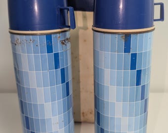 King Seeley Thermos Metal Vintage Picnic Set 1960-1970 With Bag UNIQUE to RARE