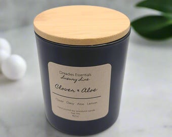 Clover & Aloe Wooden Wick Scented Soy Candle