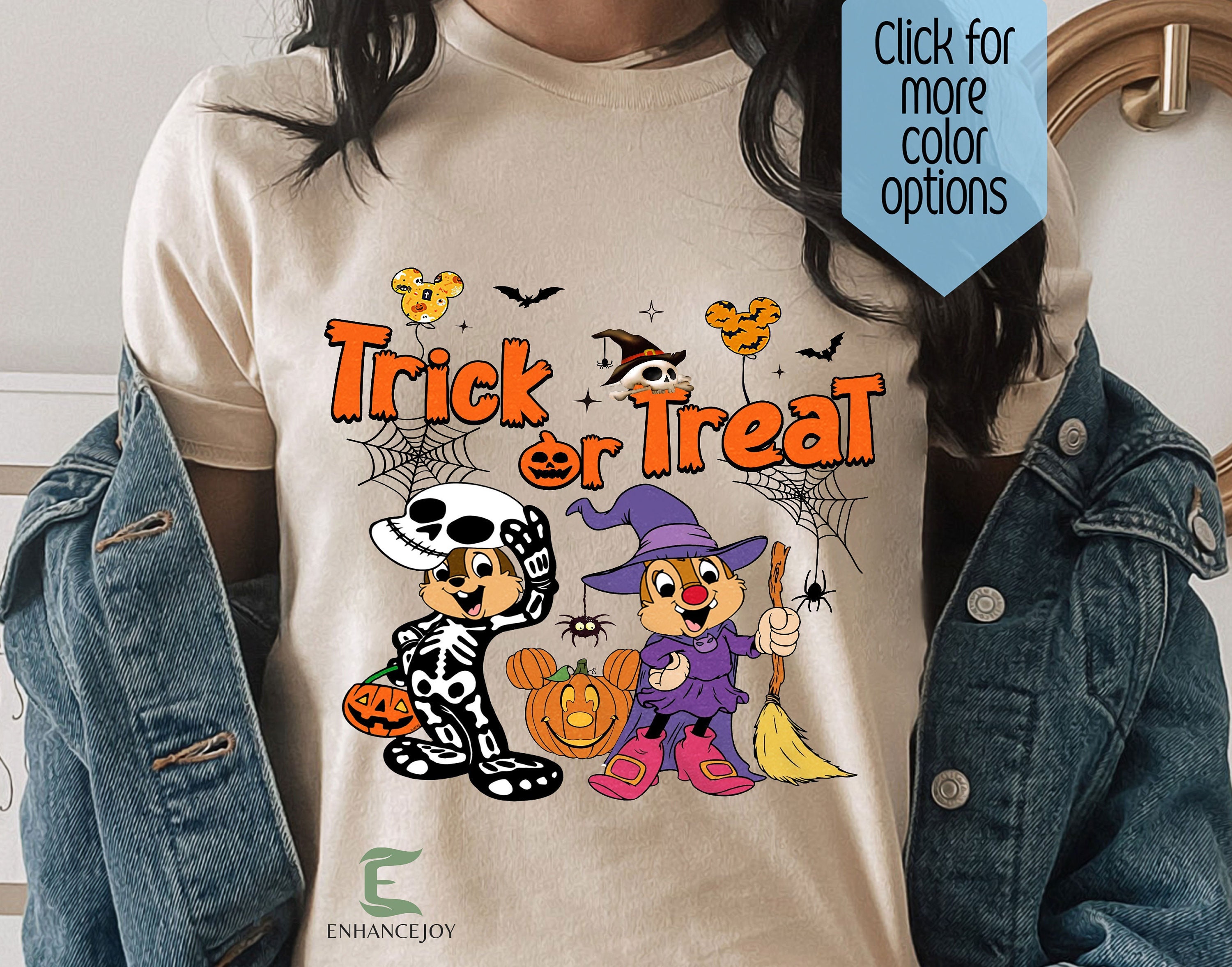 Discover Vintage Disney Halloween, Chip n Dale Halloween, Trick Or Treat, Spooky Season Double Trouble T-Shirt