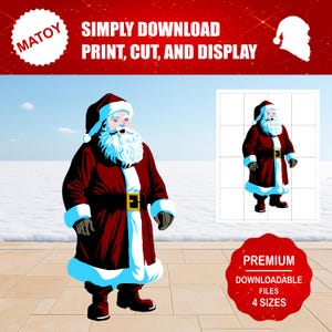 Plantilla clásica de Papá Noel para decorar el jardín / Decoración navideña DIY (archivos imprimibles)