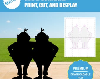 Tweedledee and Tweedledum Silhouette Template | Wonderland Decor (Digital Download)