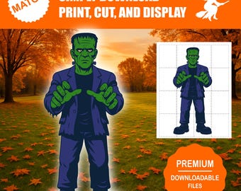 クラシックなフランケンシュタインの怪物の顔のハロウィン用切り抜き