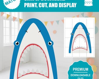 Shark Photo Prop | Printable Party Decoration (Digital Download)
