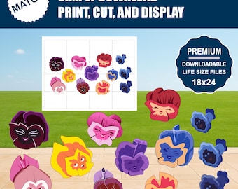 Flower Faces Yard and Wall Art Patterns | Alice in Wonderland Templates (Digital Download)