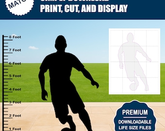 Soccer Player Silhouette | Printable Template for DIY Decor (Digital Download)