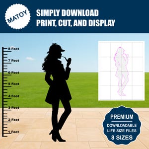 Female Detective Silhouette Printable | Classic Party Decor (Digital Download)