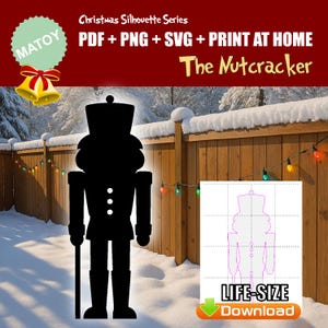 Nutcracker Christmas Party and Wall Decor | Printable Life-Size Silhouette | Trace & Cut Pattern for Yard Art, Garden Ideas - Event Display