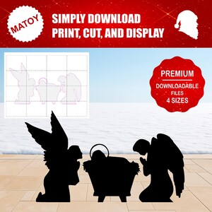 Baby Jesus Nativity Scene Silhouette | Christmas Yard Art (Digital Download)