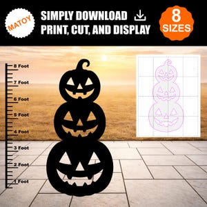 Jack-o'-Lantern-silhuett – mall för Halloweendekoration (digital nedladdning)