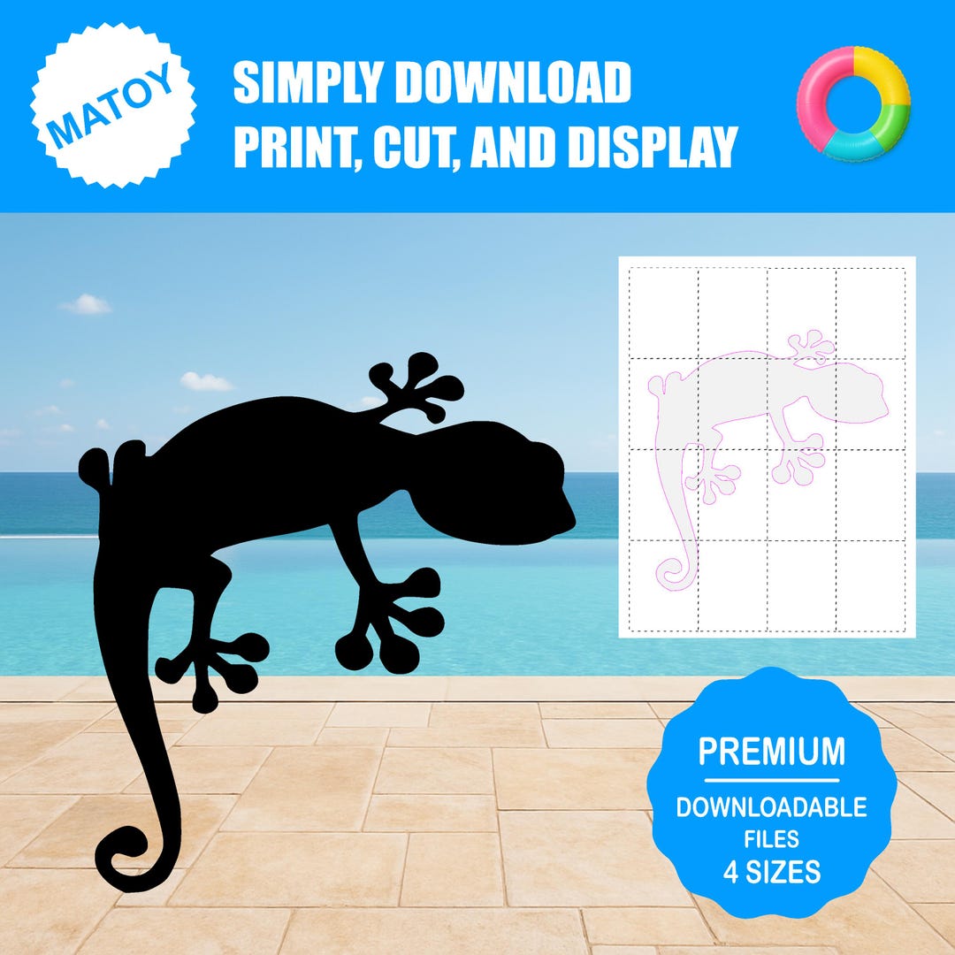Gecko Temolate Gecko Silhouette Template | Printable Lizard Pattern (digital Download ...