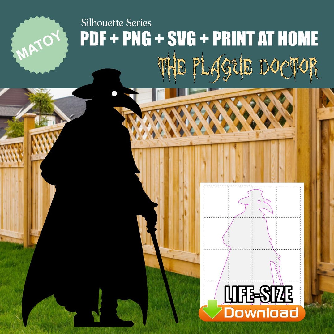 Plague Doctor Yard Art Pattern | Trace & Cut Silhouette Stencil ...
