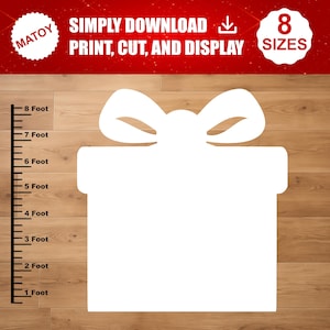 Einfache Weihnachtsgeschenk-Silhouette-Vorlage | Druckbare Weihnachtsdeko (Digitaler Download)