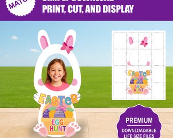 Osterhase Photobooth Prop | 'Eiersuche' Printable (Digitaler Download)