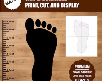 Huella de Bigfoot – Plantilla / Decoración imprimible para hacer tú mismo (Descarga digital)
