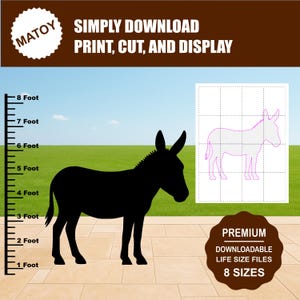 Nativity Donkey Standing Silhouette Template | Yard Art, Event Decor (Digital Download)