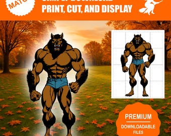 Life Size Werewolf Yard Art Pattern | Printable Halloween Prop (Digital Download)
