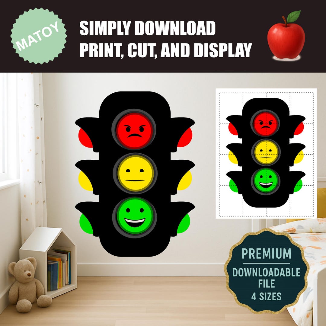 Emotional Traffic Light Classroom Art | Printable Behavior Management ...