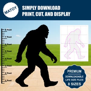 Bigfoot Walking Silhouette Printable | Life-Size Sasquatch Cutout (Digital Download)