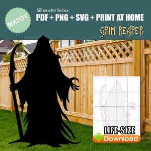 Grim Reaper Silhouette Template | Halloween Yard Art (Digital Download)